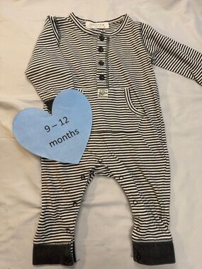 Black & White Striped Kids One-Piece